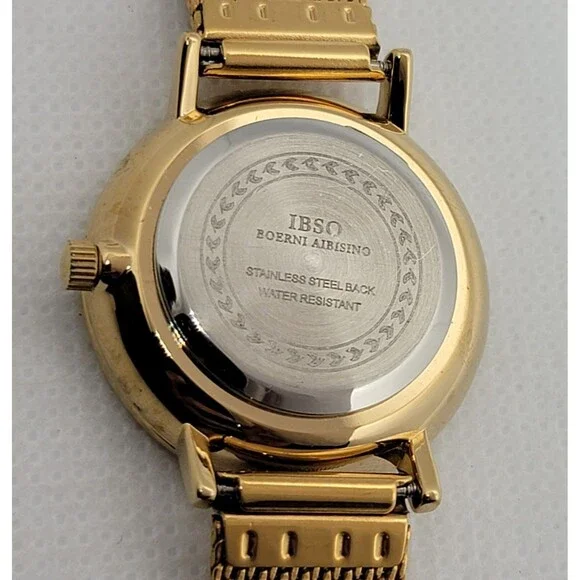 Women's IBSO Boerni Aibisino White Dial Gold Tone Case Mesh Bracelet Watch 01 - Picture 8 of 8